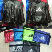 Ready Warna Putih-hitam-ijo!!! Jas Hujan Adidas u/ pria wanita keren g
