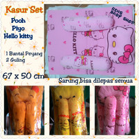 kasur set bantal peyang guling bayi isi dacron hello kitty pooh piyo