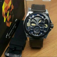 Jam Tangan Swiss Army Plat Tengkorak Crono Second//Bonus Tali Rubber