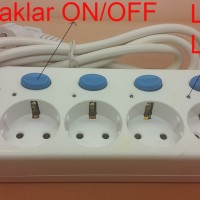 Stop kontak 4 lobang with saklar + lampu steele kawachi