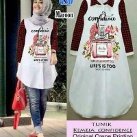 Baju Wanita / Pakaian perempuan Tunik Confidence Red G-315