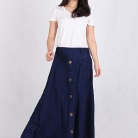 Jual Rok Denim Panjang Biru Dongker (5006) Murah