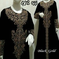 Jual Gamis Abaya Hitam eklusive, Gamis Pesta Bordir, Abaya Arab GJB035 Murah
