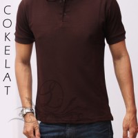 Baju kaos wangki polo shirt polos cowok pria casual bagus murah coklat
