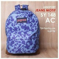 Tas Ransel Jansport Jeans Motif Blue