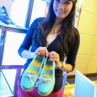 Sepatu Wanita Crocs Beach Line Boat Shoe Womens Aqua/Yellow