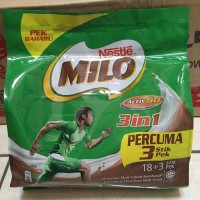 Jual Milo 3 in 1 Activ Go Malaysia 18 + 3 stick Murah