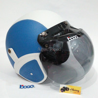 Jual Helm Bogo Retro Dewasa Kulit Classy Klasik Sni Warna Biru Navy Putih K Murah