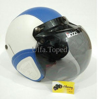 jual helm bogo retro kulit klasik biru hitam kaca bogo jual helm bogo retro kulit klasik biru hitam kaca bogo