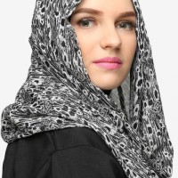 Jual Pasmina Sifon, Pashmina Chiffon, Jilbab Black and White, Oline Monochr Murah