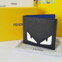 JUAL DOMPET FENDI MASTER BLACK-BLUE WALLET DF002 MIRROR QUALITY