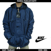 best seller Jaket Pria Parka Taslan Navy Jumbo Hoody murah u/