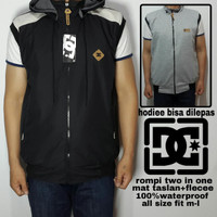 terlaris jaket rompi bolak balik black grey pria murah u/ kado