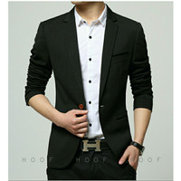 Top product Jas blazer pria korea Moderaizen hitam murah u/ ka