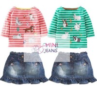 Setelan Kaos + Rok Jeans anak