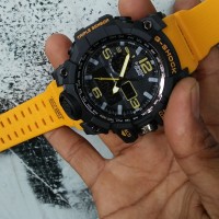 jam tangan, G-shock dualtime, Pria sport tali rubber Warna kuning