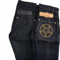 BLACK JEANS SELVAGE DENIM PENTAGRAM