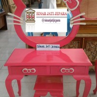 Jual Meja Rias Jati Hello Kitty Pink Duco Murah