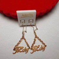 Anting Nama Couple Lapis Emas Asli 24 Karat, Bisa Custom Nama