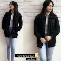 Jaket dan Sweater Wanita Murah Long Bomber Black