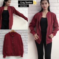 Jaket dan Sweater Wanita Murah Cozy Bomber Maroon