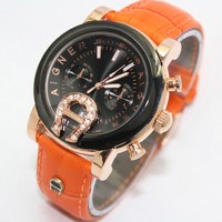 Jam Tangan Wanita / Jual Jam Tangan Aigner Bari SKY-02 Leather Orange