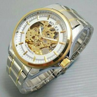 JAM TANGAN PRIA/COWOK MERK ROLEX RANTAI TRANSPARANT AUTOMATIC