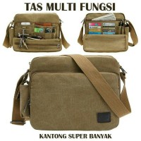 Jual TAS SELEMPANG SLINGBAG KANVAS MVP MULTIFUNGSI BANYAK KANTONG MUAT IPAD Murah