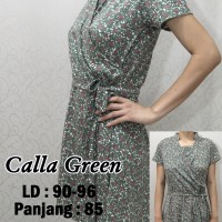Jual Baju Menyusui - Kimono Kerah Shanghai Floral - MIMO CLARA GREEN Murah