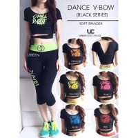 Baju Olahraga / Baju Aerobik/zumba / Dance V-Bow Set