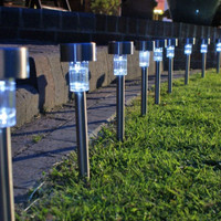 Lampu taman tancap stainless 1 LED 37 cm solar power tenaga surya - 18