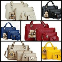 Jual TAS IMPORT WANITA 4 IN 1 BRANDED, TAS PESTA, KANTOR, KULIAH 4IN1 IMPOR Murah