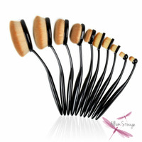 Jual Oval Blending Brush/ Kuas Make up Model Sikat Set Lengkap 10 pcs Murah