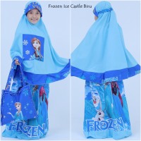 Mukena Anak Karakter Frozen Ice Biru Size XL