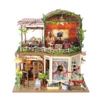 Jual Kado Natal Rumah Miniatur DIY Cafe Hutan Lampu LED & Music Box RIM Murah