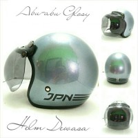 Helm Bogo Retro SNI JPN ARC Abu Abu Glosy