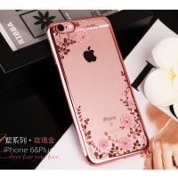 Jual Case Iphone 7/ 7plus/ 7+ Casing Silicon Soft Flower Bling Diamond Murah