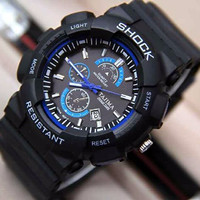 EXCLUSIVE JAM TANGAN PRIA TAJIMA SHOCK ANTI AIR BLACK COVER SET.LINGKA