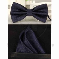 Jual dasi kupu kupu pocket square import motif kotak kecil warna navy Murah