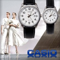 CASIO Original LTP MTP 130 Hitam Silver (Layar Putih) | Jam Tangan Ori
