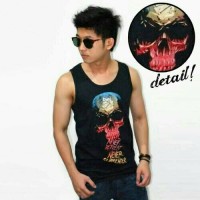 Kaos Pria Tank Top tengkorak keren murah