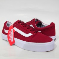 SEPATU VANS OLD SCHOOL RED/MERAH/ MAROON WAFFLE ICC TERMURAH