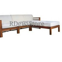 Sofa kursi tamu minimalis modern kayu jati sudut L