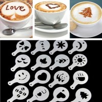 Jual 1 SET alat cetak gambar lukis cetakan bubuk taburan hias kopi latte Murah