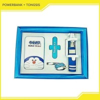 DORAEMON POWERBANK GIFT SET TONGSIS KABEL MINI KADO UNIK LUCU MURAH