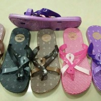 LB758 new era sandal jepit karet silang wanita cewek