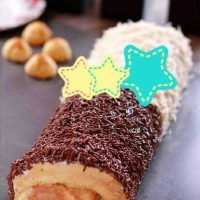 Jual Bolu Gulung Durian Medan Topping Mix Cokelat-Keju Murah