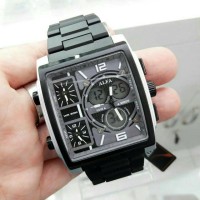 Jam Tangan Pria/Cowok Merk Alfa Original Silver Black Sport 4waktu