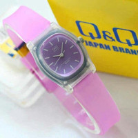 HITS terlaris Jam Tangan Q&Q Cewek ungu Transparan Vq29 Vq-29 Wanita #