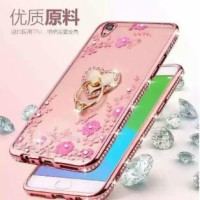 Softcase Silicone Casing Flower Diamond + Ring Case Vivo V3 / Vivo V5